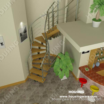 Interior Security Curved Staircase for Indoor-Decoration